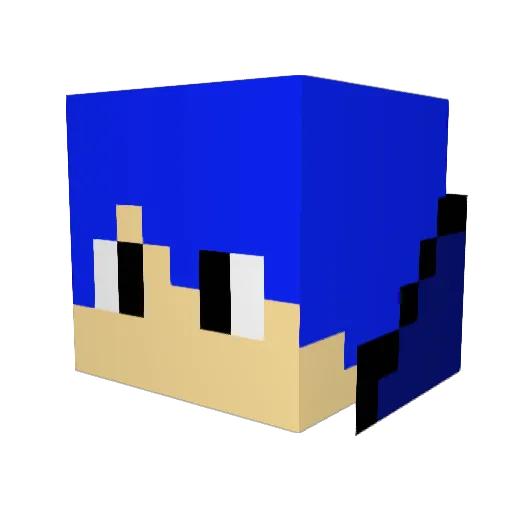 touch222 Minecraft avatar head, 3D render