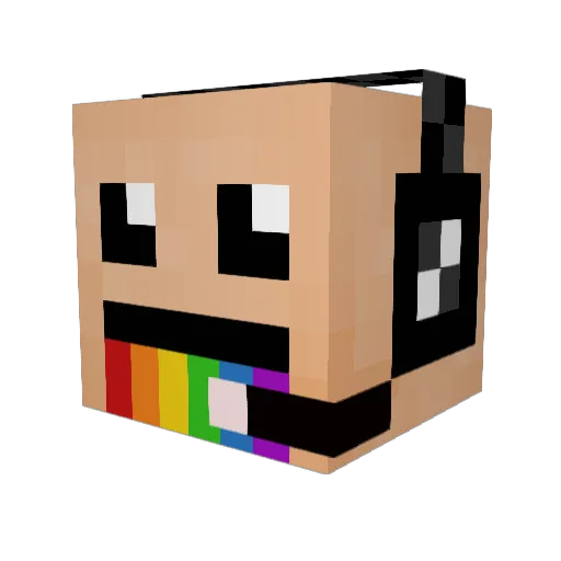 touchmeL Minecraft avatar head, 3D render