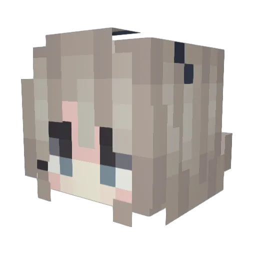 touchy Minecraft avatar head, 3D render