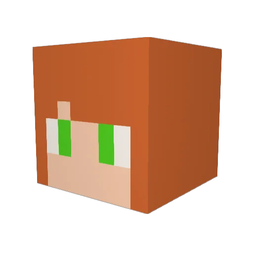 toudoukaede Minecraft avatar head, 3D render