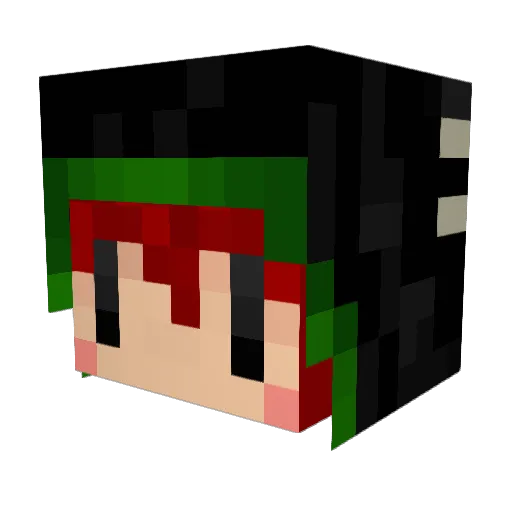 touge Minecraft avatar head, 3D render