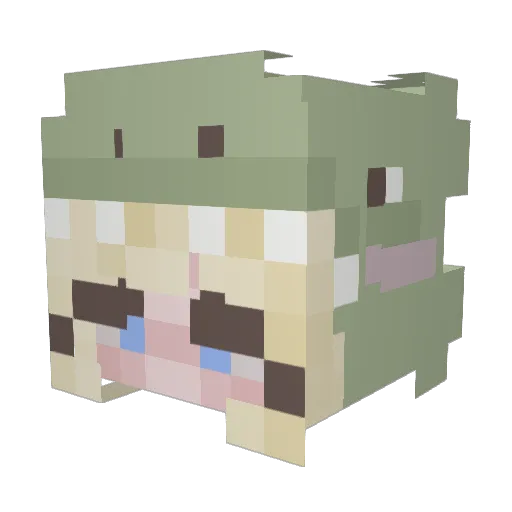toughtroi Minecraft avatar head, 3D render