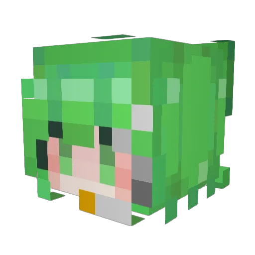 touhou6 Minecraft avatar head, 3D render