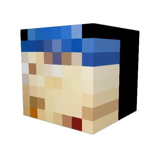 tourament Minecraft avatar head, 3D render