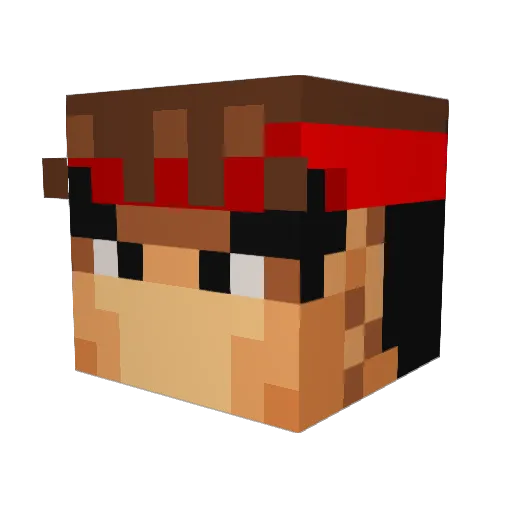 touzirou Minecraft avatar head, 3D render