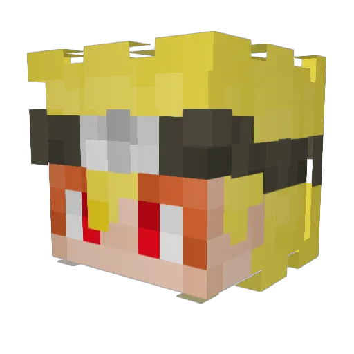 tqtsu Minecraft avatar head, 3D render