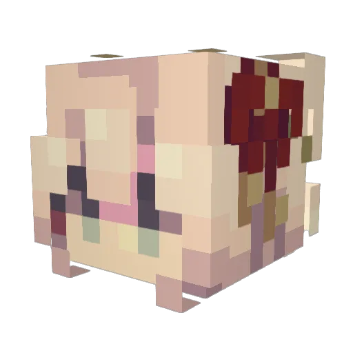 tr0feo Minecraft avatar head, 3D render