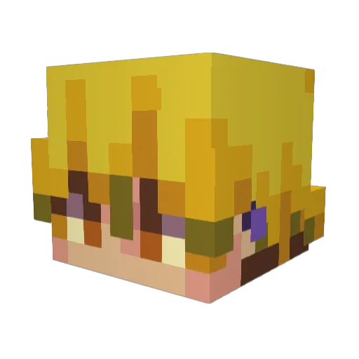 tr39486 Minecraft avatar head, 3D render