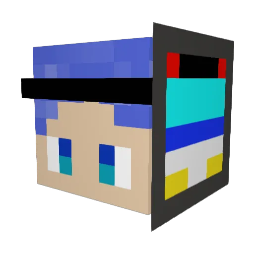 tr_railway Minecraft avatar head, 3D render