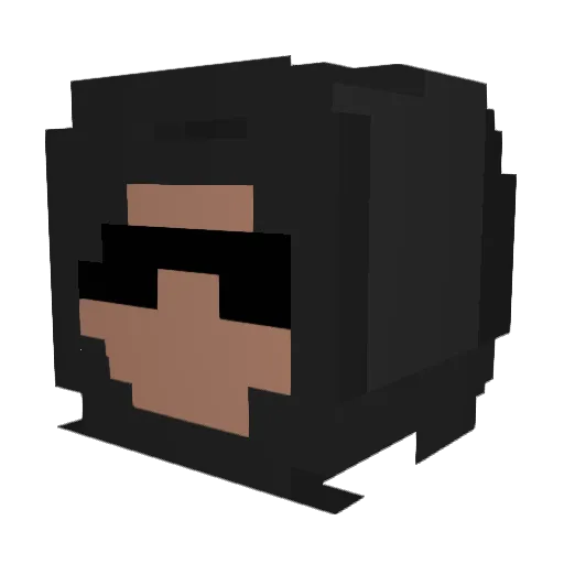 tranect Minecraft avatar head, 3D render