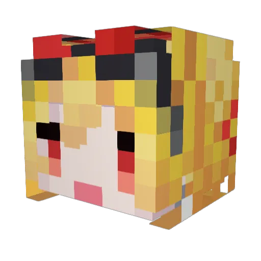 transcode001 Minecraft avatar head, 3D render