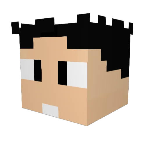 transuna Minecraft avatar head, 3D render