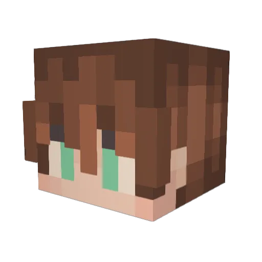 trashbaguette_ Minecraft avatar head, 3D render