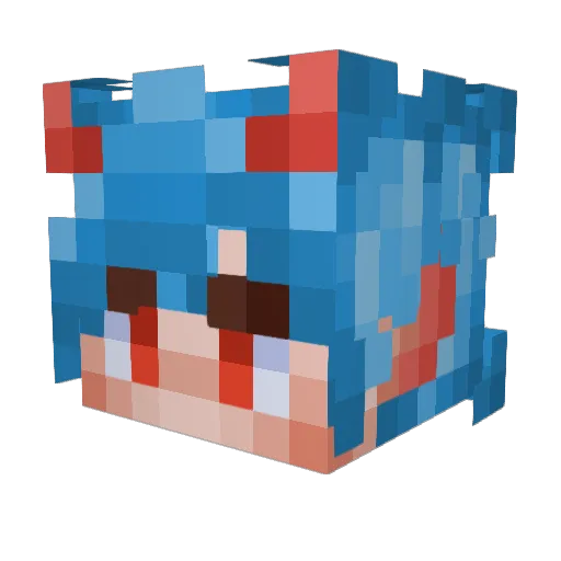 trashpumped_ Minecraft avatar head, 3D render