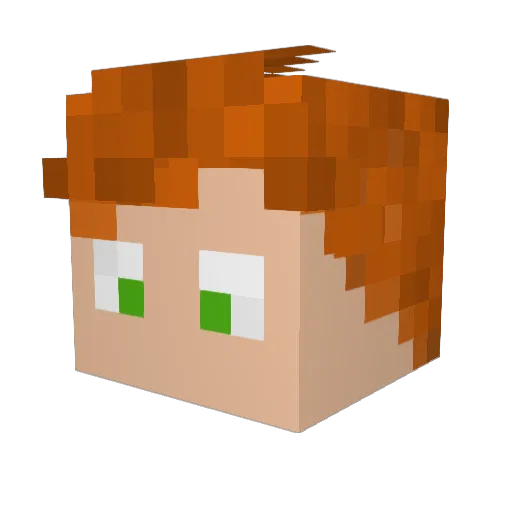 traveldanielle Minecraft avatar head, 3D render