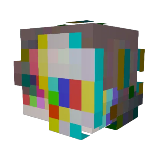 travestied Minecraft avatar head, 3D render