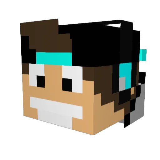 travismart Minecraft avatar head, 3D render
