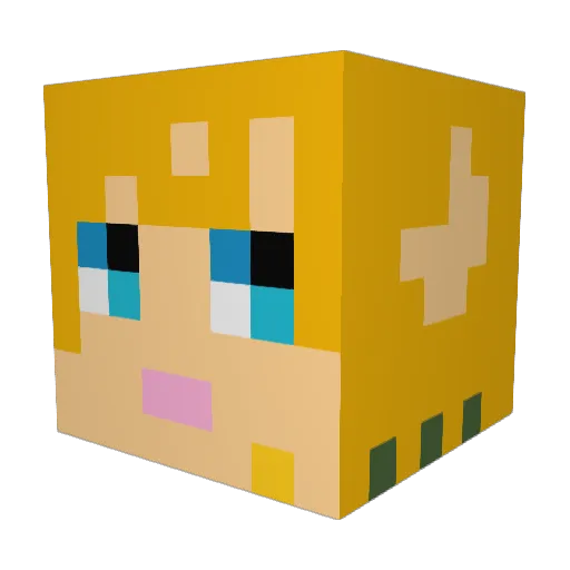 travtom Minecraft avatar head, 3D render