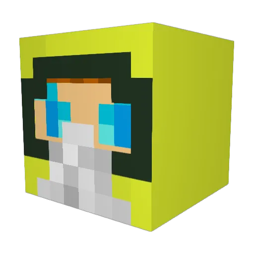 trcolor Minecraft avatar head, 3D render