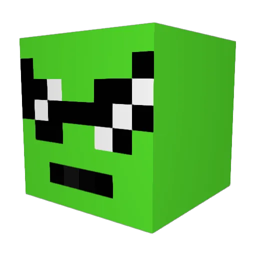 treecker Minecraft avatar head, 3D render