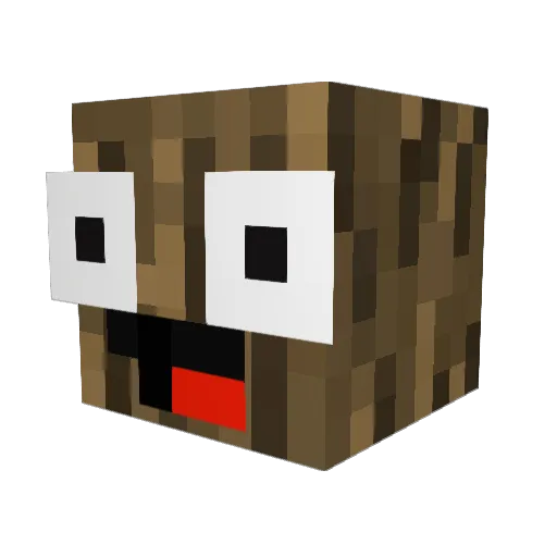 treeskin Minecraft avatar head, 3D render