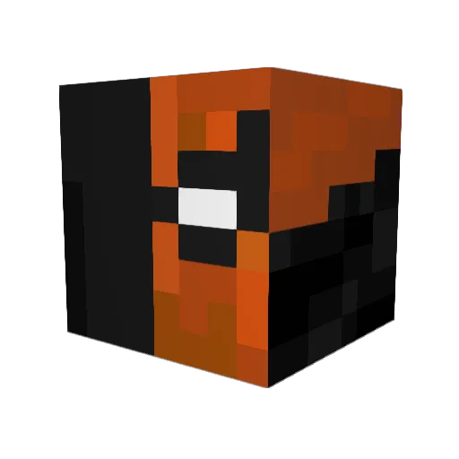 trensetting Minecraft avatar head, 3D render
