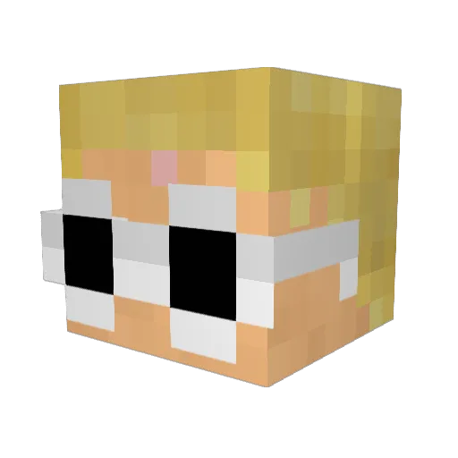 tresluke Minecraft avatar head, 3D render