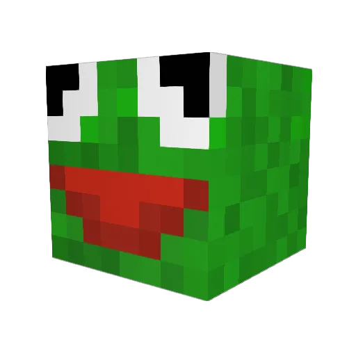 tress_5 Minecraft avatar head, 3D render