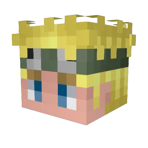 tributing Minecraft avatar head, 3D render