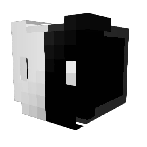 tridentification Minecraft avatar head, 3D render