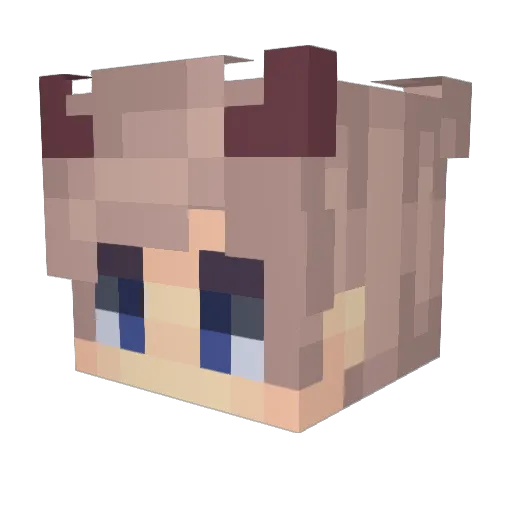 trimestre Minecraft avatar head, 3D render