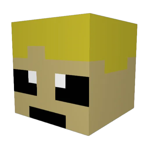 trinitydude Minecraft avatar head, 3D render