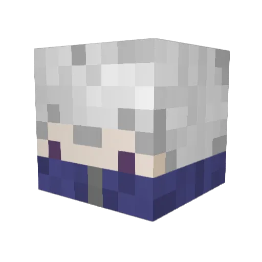 triplebreasted Minecraft avatar head, 3D render