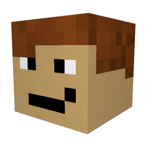 trippietrav Minecraft avatar head, 3D render