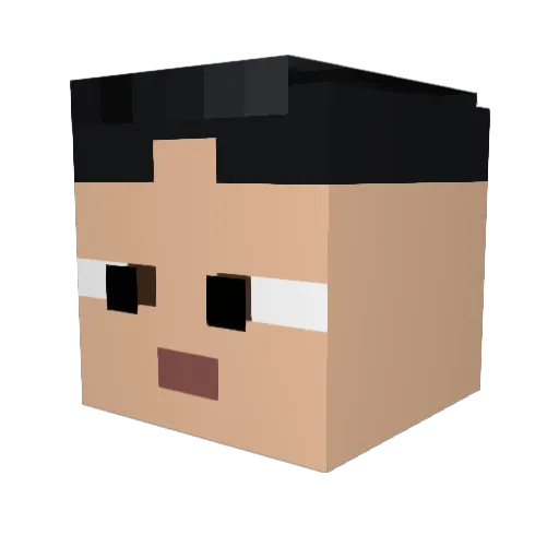 trisdiedie Minecraft avatar head, 3D render