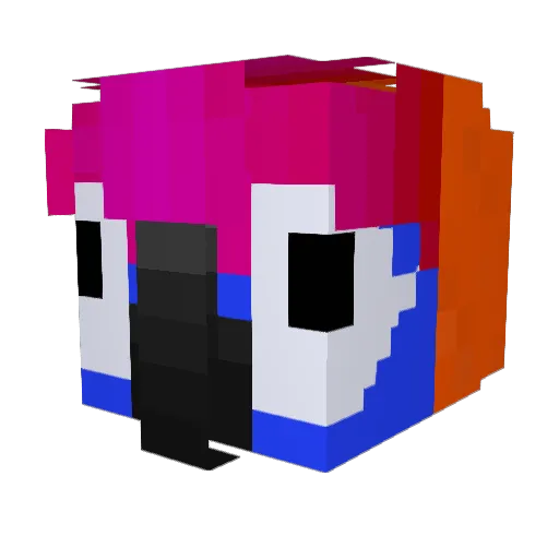 trisste Minecraft avatar head, 3D render