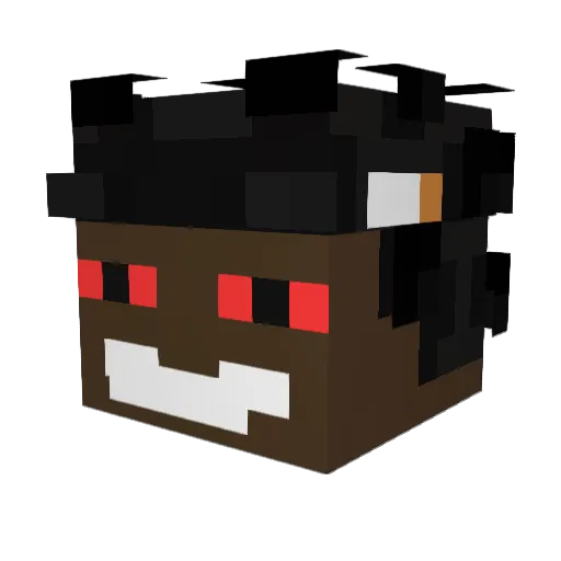 triup Minecraft avatar head, 3D render