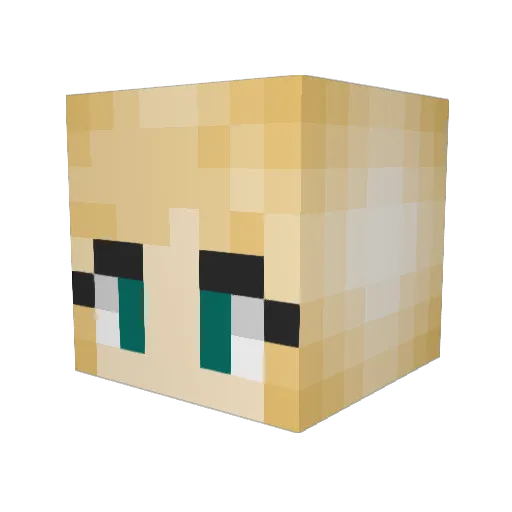 trixynixy Minecraft avatar head, 3D render