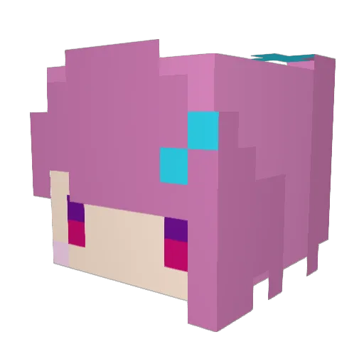 trk1ch Minecraft avatar head, 3D render