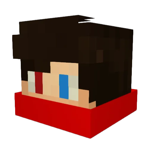 trochus Minecraft avatar head, 3D render