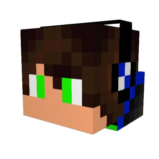 troller27gamer Minecraft avatar head, 3D render