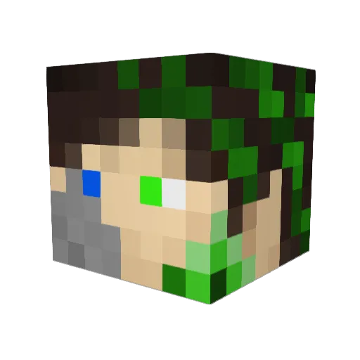tron12 Minecraft avatar head, 3D render
