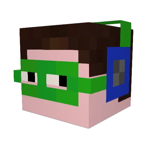trop_1694 Minecraft avatar head, 3D render