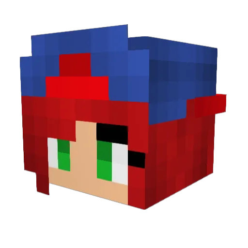 tropique Minecraft avatar head, 3D render