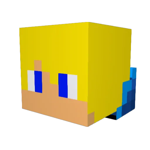 truebu Minecraft avatar head, 3D render