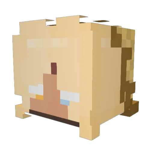 trulyxo Minecraft avatar head, 3D render
