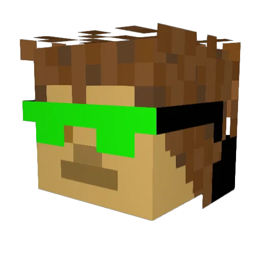 trusangamerYT Minecraft avatar head, 3D render