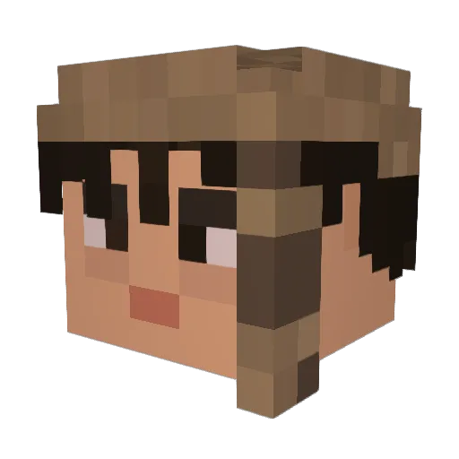 truu1 Minecraft avatar head, 3D render