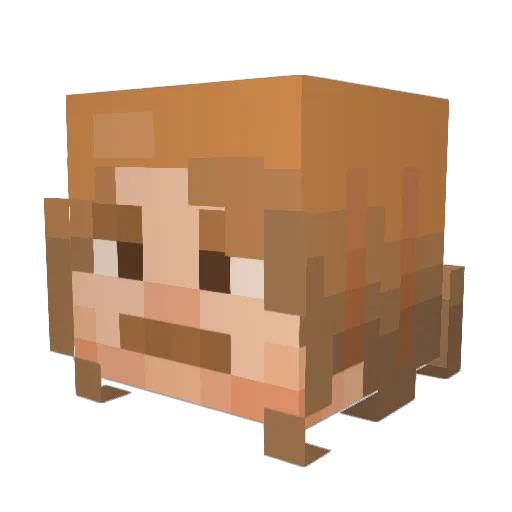 trxel Minecraft avatar head, 3D render