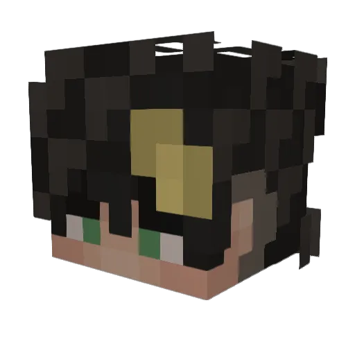tryaggain Minecraft avatar head, 3D render